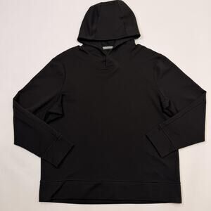 Lululemon Hoodie Mens Large Black Textured Knit Snap V Neck Pullover Sweatshirt